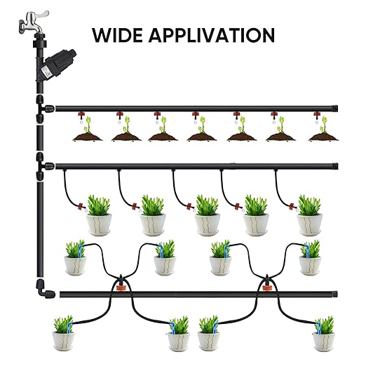 1 GPH Pressure Compensating Drippers for Garden System: Self-Cleaning Constant Flow Drippers for 1/4 Inch Drip Irrigation Tubing - Drip Irrigation Emitters for Drip Irrigation System Users (60pcs)