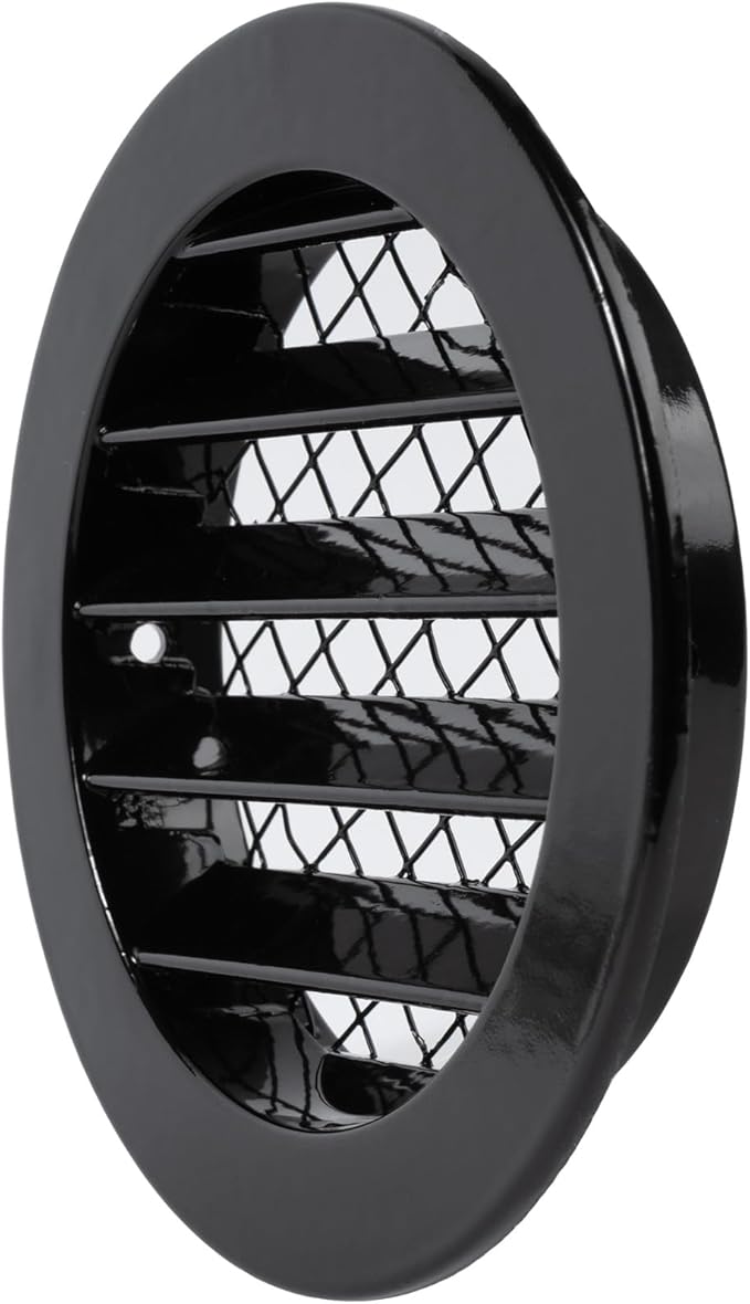 4" Inch Register Vent Cover - Round Aluminum Return Air Vent Cover - Soffit Exhaust Vent - Aluminum Mesh - Grill Cover/Dryer Vent Cover for House, Bathroom, Garage Ventilation - Gable Vent