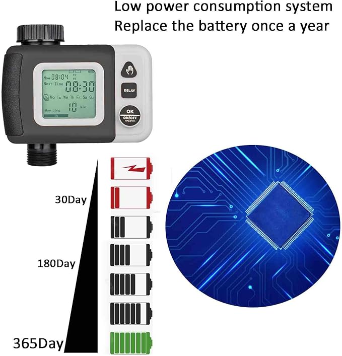 Sprinkler Timer Water Timer for Garden Hose Automatic Watering System Upgrade Rain Delay 12 Months Extra Long Working Time Easy to Set Up Installation