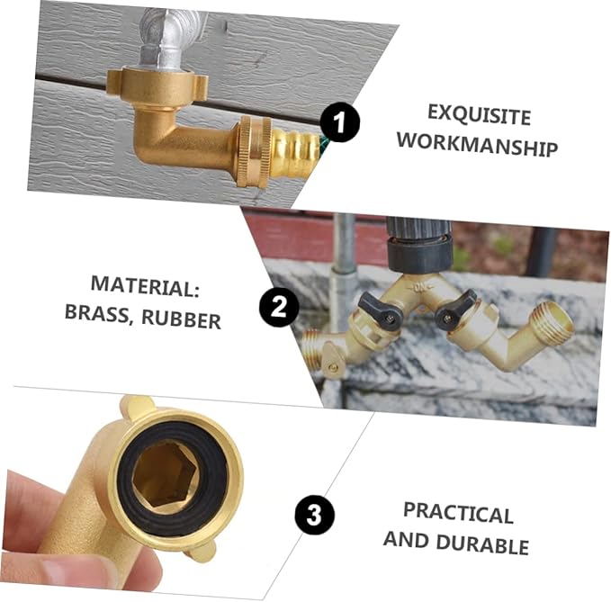 Milisten 1Pc Brass Hose Adapter Garden Irrigation Fitting with Quick Swivel Connector for Easy Installation and Reliable Watering Durable and Water Resistant Hose Connector