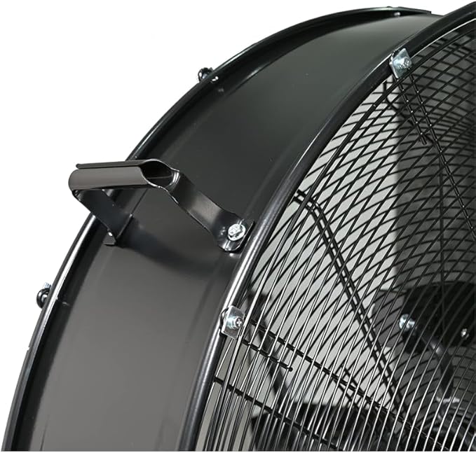 K Tool International 77735 30" Direct Drive Drum Fan with Wheels, High-velocity, 2-Speed, Cut-off Protection, 120V/60Hz, 8,800 Max CFM, UL Listed, Used in Warehouses, Shops, Greenhouses, Barns, Black
