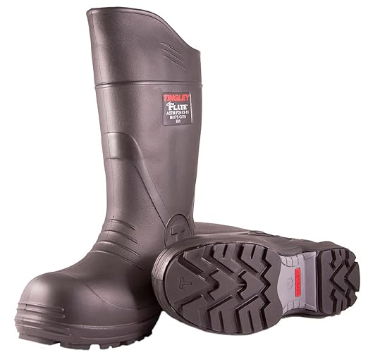 Tingley Flite 27251 Safety Toe Knee Boot with Cleated Outsole, Mens 6 / Womens 8, Black