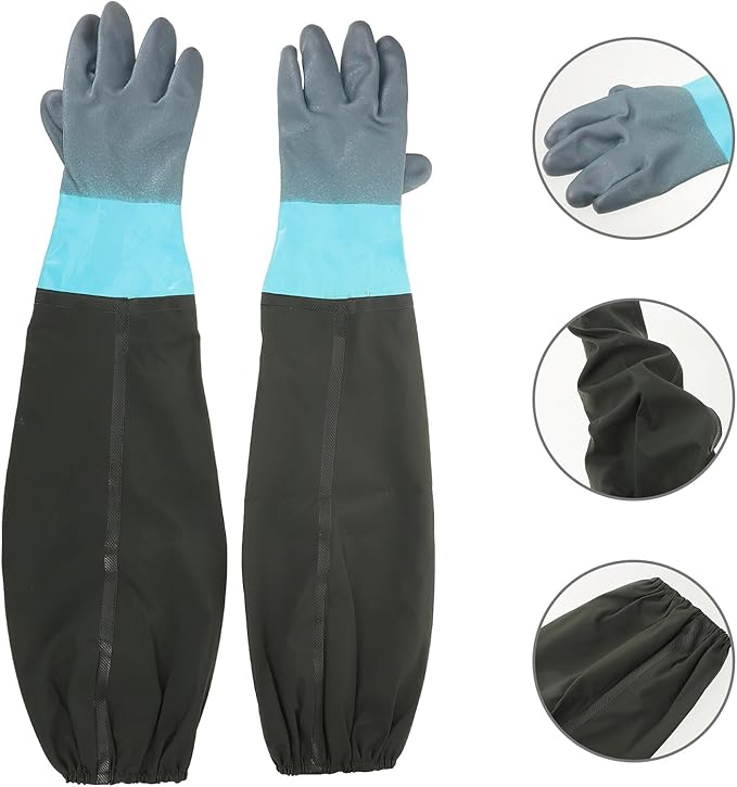 Ipetboom Extended Length Waterproof Puncture-resistant Work Gloves 70cm, Heavy Duty Protective Gloves for Outdoor Construction and Warehouse Use