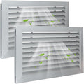 Door Louver Vent Two Sided, Door Vents for Interior Doors, Aluminum Door Air Vent Grille, Metal Louvered Door Vent, Through Door Vent for Bathroom Cabinet (2pcs 20 * 12in)