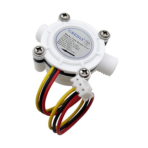 1/4" Water Flow Sensor Food-Grade Switch Hall Effect Flowmeter Fluid Meter Counter 0.3-6L/min