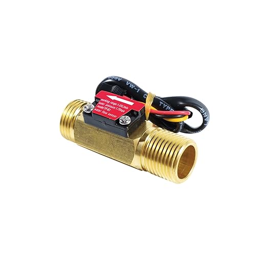 G1/2" Male Thread Brass Water Flow Sensor Switch Hall Effect Liquid Flowmeter Fluidmeter Counter BSP 1-25L/Min（66 mm in Total Length）