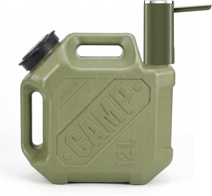 ASIEIT 3.2 Gallon Portable Camping Water Jug Dispenser, Leak Proof Large Capacity Water Storage Tank with Automatic Touch Control Pump, Outdoor RV Hiking Picnic Emergency Water Container