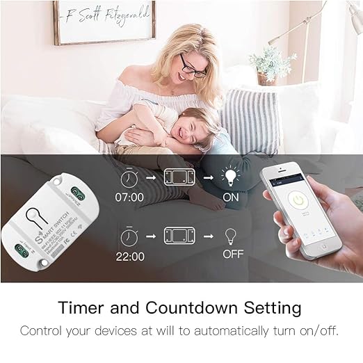 10A Basic Wi-Fi Wireless Smart Switch for Smart Home Smart Life APP Compatible with Alexa & Google Home Assistant No Hub Required Support DIY Module (3 pcs)