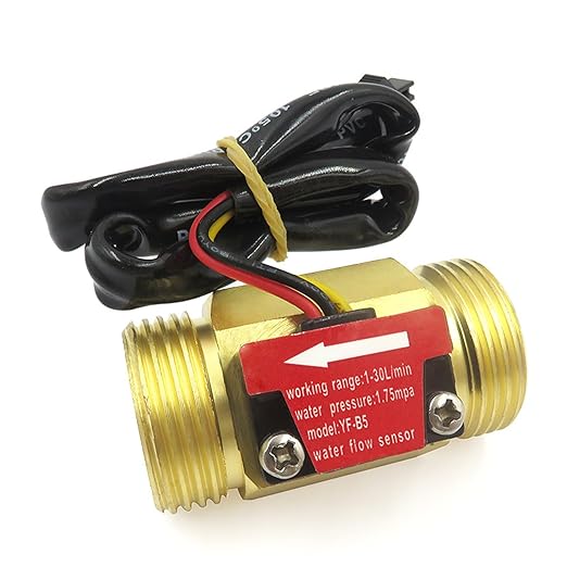 G3/4" Male Thread Brass Water Flow Sensor Switch Hall Effect Liquid Flowmeter Fluidmeter Counter BSP 1-30L/Min（50mm in Total Length）