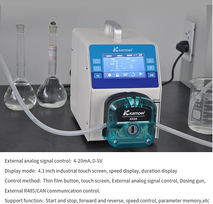 Kamoer High Flow 6L/min Peristaltic Pump Stepper Motor 100V~240V AIP(upgraded by UIP) Intelligent WiFi Variable Speed Liquid Dosing Pump Touch Screen Digital Control