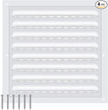 1 Pcs 10 x 10 Inch Aluminum Gable Vents Attic Vents Metal Gable Wall Shed Vent with Screw and Screen Mesh, Square Return Louver Grille for Ventilation Exterior Door House Attic Garage Ceiling