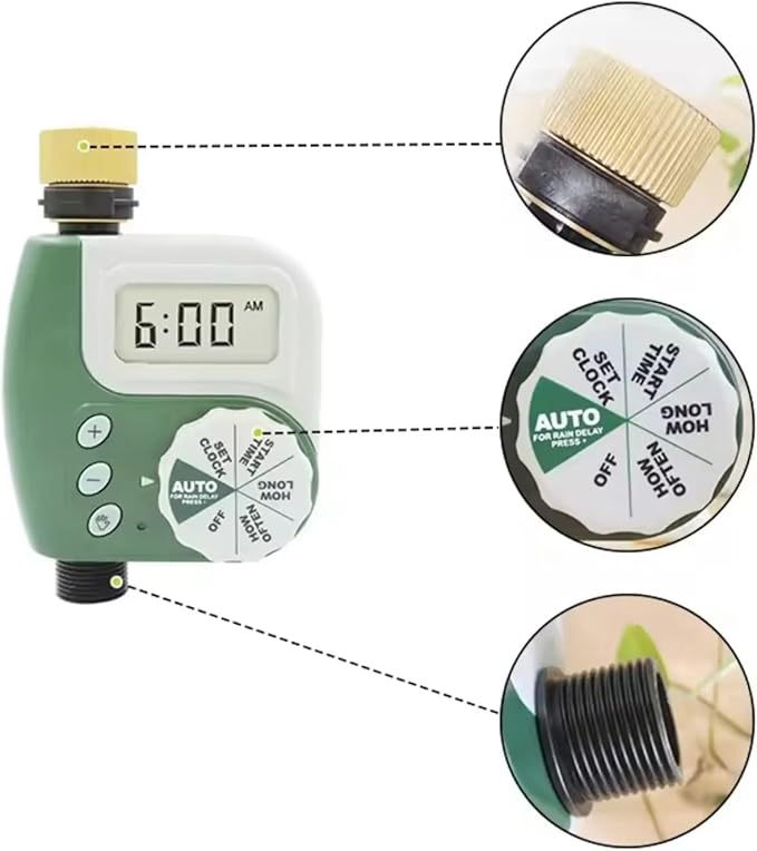 Outdoor Garden Irrigation Controller Timer Metal Head Automatic Watering Device Irrigation Timer