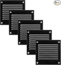 Vent Systems 4'' x 4'' Inch (Overall Dimensions) Pack of 5 - Black - Air Vent Cover Metal Air Return Grill with Built in Pest Guard Screen HVAC Vent Duct Cover for Home Improvement