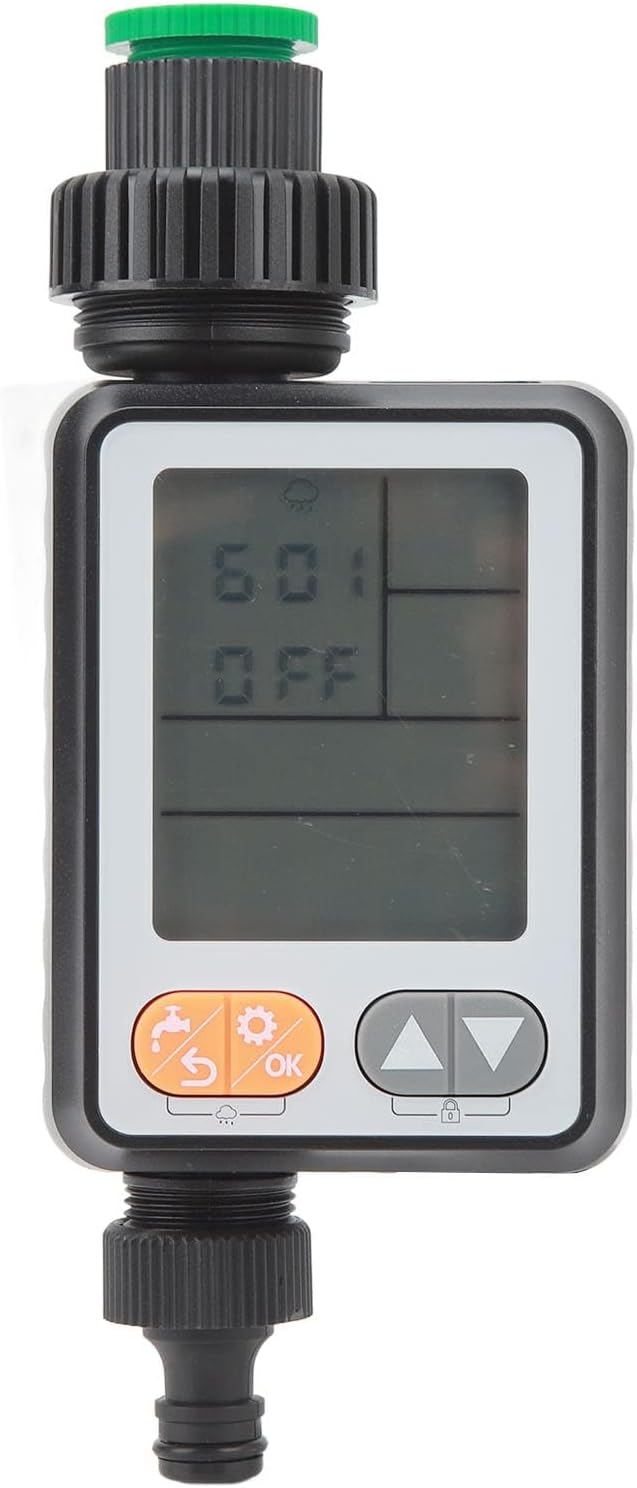Sprinkler Timer, Outdoor Garden Hose Faucet Timer with 3in Display Rain Delay for Lawn Sprinkler and Nozzle Sprayer, 1 Outlet