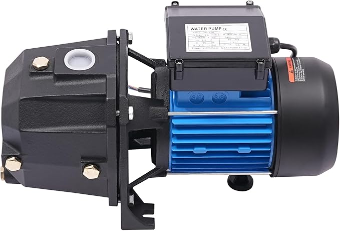 1HP Shallow Well Pump 110V Water Pump Automatic Pressure Switch IP44 Waterproof Well Depth Up to 82Ft Versatile Water Pump for Farm Garden (1HP)
