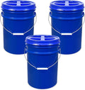 ePackageSupply 5 Gallon Bucket - Food Grade Bucket with Airtight Gamma Seal Screw-On Lid, BPA-Free, Heavy-Duty 90 Mil HDPE Plastic, Bulk Storage, Durable Container, Made in USA, Blue/Blue, 3 Packs
