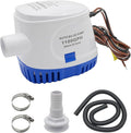 HXH 12V 1100GPH Automatic Submersible Boat Bilge, with PVC Bilge Pump Hose 1-1/8-Inch, 2PCS Stainless Steel Hose Clamps and Thru-Hull Fitting Set, for Marine, Yachts, Live Well Pump Kit