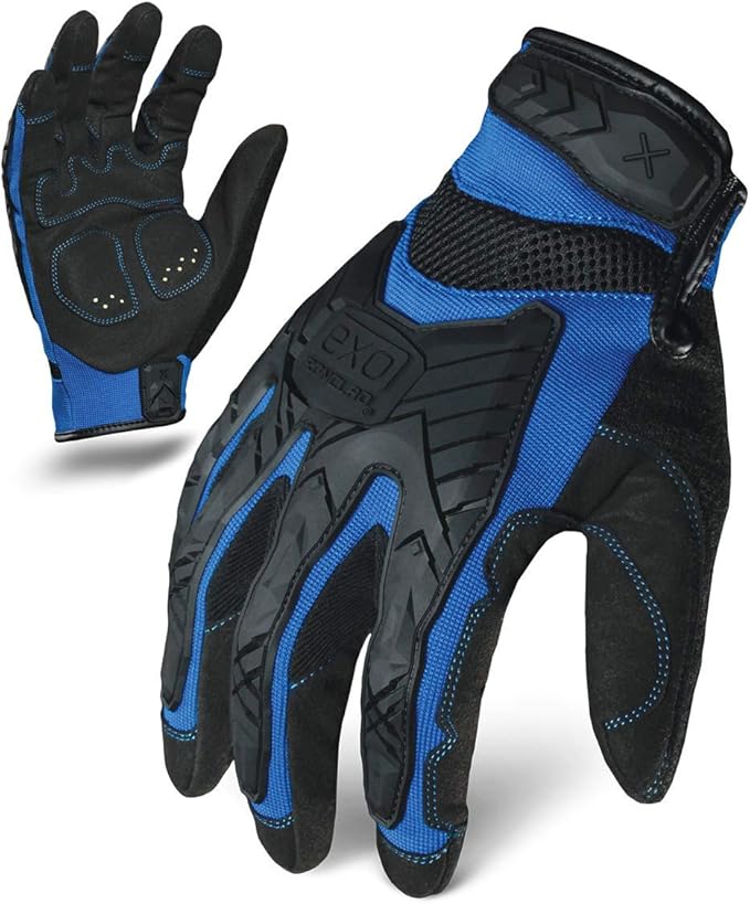 Ironclad mens Medium Work Gloves, Black & Blue, Medium Pack of 1 US