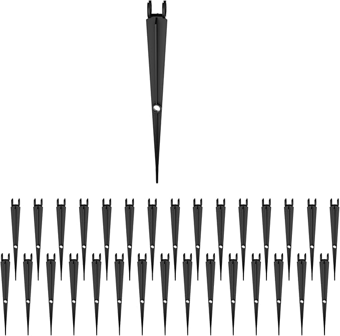 MIXC 30 Pack 1/4 Inch Drip Irrigation Stakes, Plastic 1/4 Drip Irrigation Tubing Stakes for Secure Tubing Fixation, Garden Hose Support Stakes for Vegetable Flower Beds Lawn Supplies
