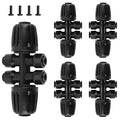 Kalolary 5PCS 1/2'' to 1/4'' Barbed Tee Quick Connectors, Push-to-Fit 6 Way Drip Irrigation Fittings with 4PCS Plugs Anti-Leak Drip Irrigation Part for 1/2" Irrigation Tubing Garden Watering System