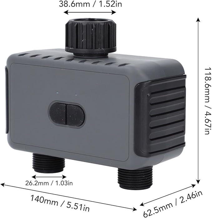 GOTOTOP Bluetooth Sprinkler Timer 2 Zone Water Timer Dual Zone Irrigation Controller with APP Control Rain Delay IP55 Proof for Garden Yard Lawn