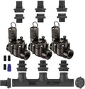 Rain Bird Premium Valve Manifold System 100DV No Flow Control - Heavy Duty Action Machining Parts - 3/4" & 1" Slip (3 Zone)