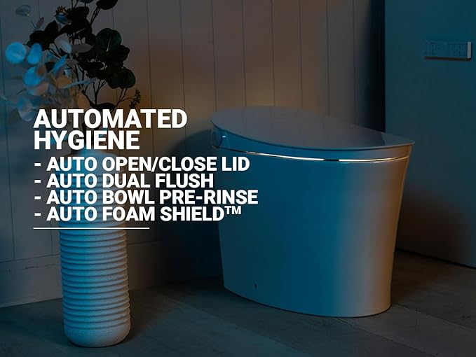 BidetKing Throne Smart Toilet Bidet Combination | Powerful Dual Flush | ADA Chair Height | Automatic Lid and Seat | DirectDry | Foam Shield | Endless Warm Water | 3 Year Warranty