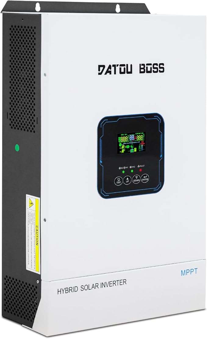 DATOUBOSS IEC 62109 48V 5500W Hybrid Solar Inverter with 100A MPPT, Inversor Solar Hibrido 5000w 110/220 MAX.8500W PV Input, LCD Programmable, Off-Grid Inverter for Home RV Solar System