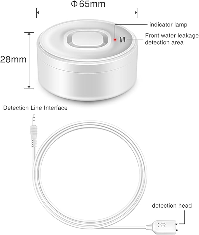 WiFi Water Leak Detector for Home & Basement – 100dB Alarm, Tuya APP Alerts, Compatible with Alexa, 2.4G WiFi (No Hub Required)