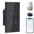 BSEED Smart Light Switches, 4 Gang Alexa WiFi Switch with Smart Life App Control and Timer Function, Black Touch Single Pole Switch Compatible with Alexa and Google Assistant
