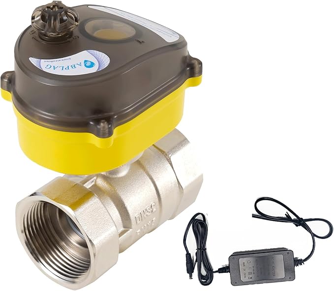 Smart Electric Ball Valve 3/4 inch Tuya APP Smart WiFi Water Shut-Off Valve, 24V Electric Actuator AC110V-230V Power Adapter and Automatic Return Water Setting. Smart Timing Water Valve DN20MM