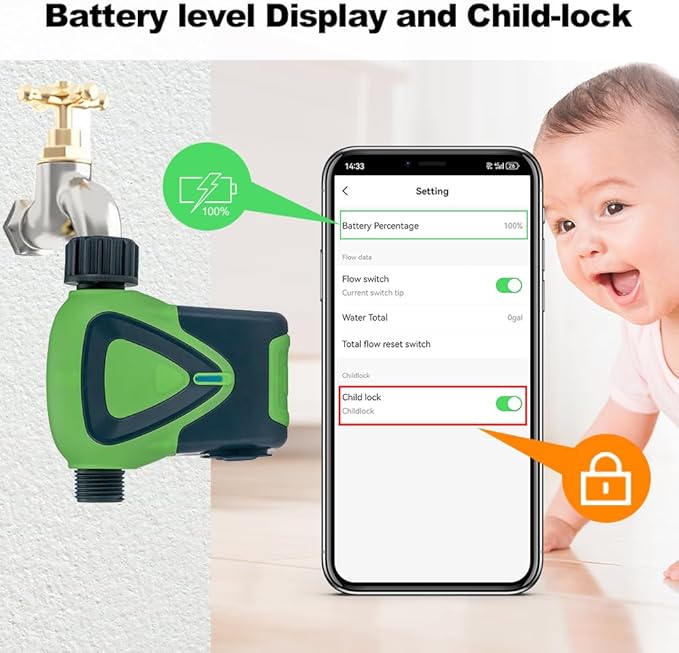 Zigbee Smart Sprinkler Timer,Delay Watering,Irrigation System for Garden,APP & Voice & Remote Control,Compatible with Alexa,Hub Required (US)