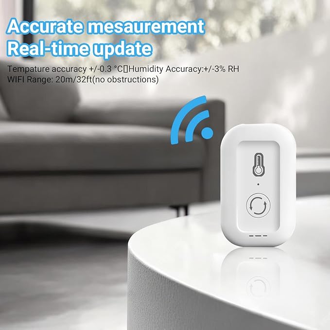 DAYBETTER Smart WiFi Thermometer Hygrometer, 2.4G Indoor Temperature Humidity Sensor with Real-Time App Alerts, Temperature Humidity Monitor for Home Nursery Greenhouse Pet 2 Pack