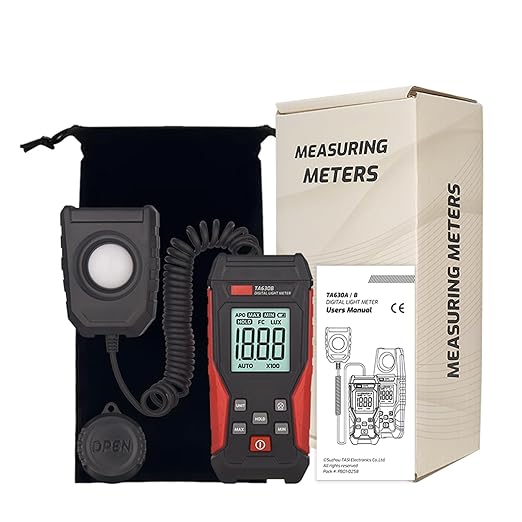 TA630B Luxometer Professional Lux Meter Handheld Light Meter High Accuracy Luxmeter Illuminometer Photometer (TA630B)