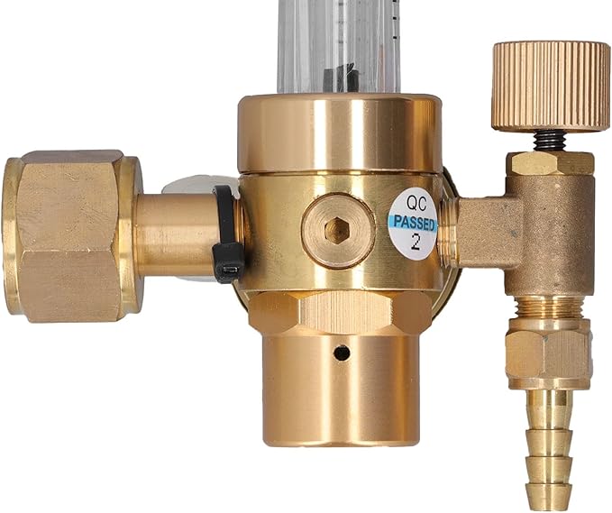 Welding Gas Regulator Valve Brass Flowmeter CO2 MIG TIG Welding Machine Accessory OBC191 Adjustable 025LPM Flow Meter with 03500psi Gauge for Argon Arc Welding Industrial U