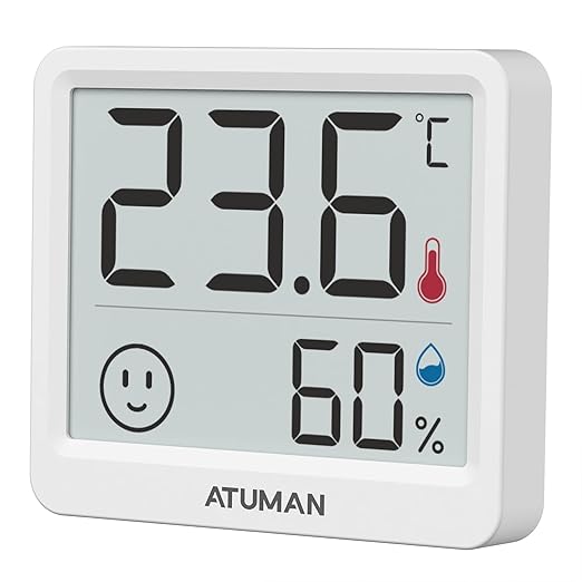 ATuMan Mini Digital Hygrometer Indoor Thermometer with Temperature and Humidity Monitor for Bedroom, Reptile Tank, Guitar Case, Greenhouse and Cellar Closet, Fahrenheit or Degree Celsius