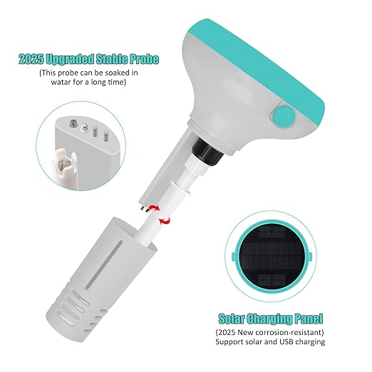 Digital Pool Water Tester, 7-in-1 Smart Floating Meter, WiFi Enabled, Tests pH, Chlorine, Salinity, ORP, EC, TDS, Temperature