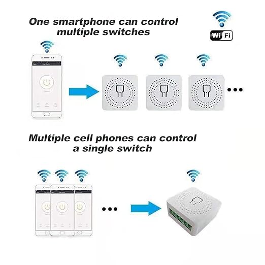 WiFi Smart Light Switch Compatible With Alexa/Google Home, APP Remote/Voice Control, DIY Mode, Timer Function, LAN Control, No Hub Required, 2 Way 16A (2 Pack)