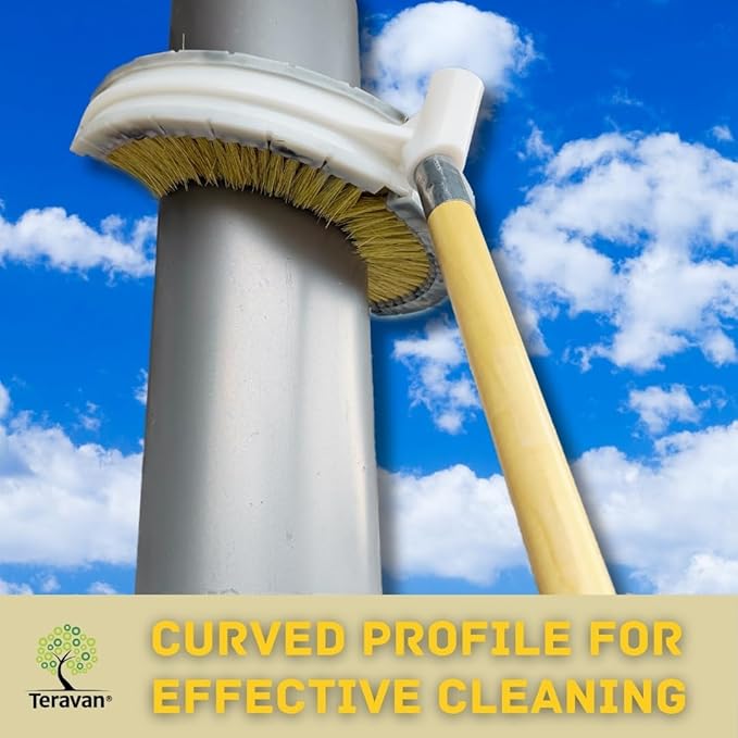 Teravan Wash Brush for Exhaust Stack Pipes with Natural Tampico Fiber, Truck Cleaning Brush, Ideal Scrub Brush for Truck Exhaust Stack Pipes (4"-6" Diameter)