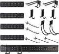 Garvee Garage Tool Organizer Wall Mount, 64 Inch Heavy Duty Garden Tool Storage Organization with 12 Adjustable Hooks, 16 Pack Yard shed Tool Organizer System for Shovel Rake Broom Ladders