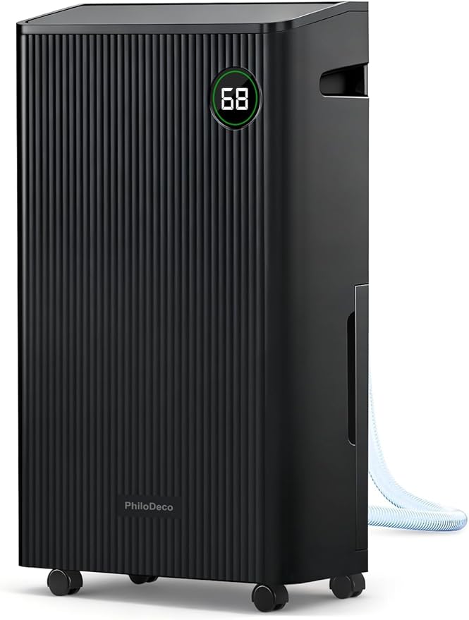 4500 Sq.Ft Dehumidifier with Drain Hose 80 Pint, for Basement, Bathroom, Bedroom, Home, Automatic Defrosting, Intelligent Humidity Control with 24HR Timer, Smart Quiet Dehumidifiers, Black