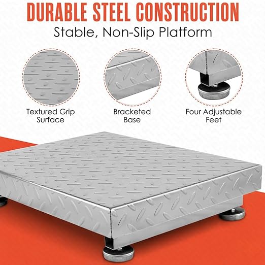 Houseables Industrial Scale, Platform Scale, 600 LB, Large, Weight Machine for Luggage, Shipping, Packages, Floor, Commercial, Heavy Duty, Box, Postal, Laundry, Warehouse, Luggage Weighing, Digital