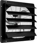 24" Wall Mounted Shutter Exhaust Fan, 3500 CFM Aluminum Blades, 1500 RPM High Speed Low Noise, Automatic Shutter Attic Fan with Exhaust and Intake for Home Attic Garage Greenhouse Shed Basement,Black