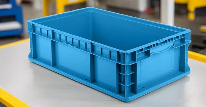 Hudson Exchange 24 x 15 x 7.5" (3 Pack) Straight Wall Handled Storage Container Tote, Blue