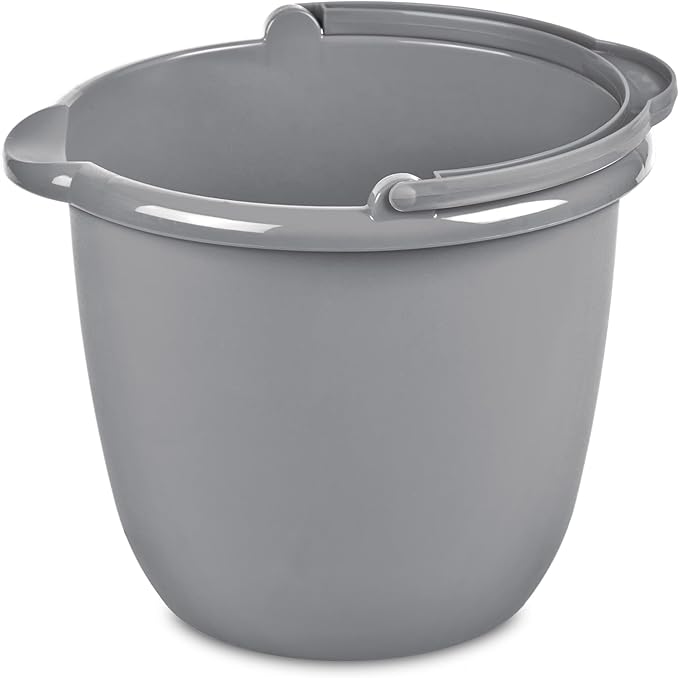 Roughneck Heavy-Duty Utility Bucket 10-Quart Bisque Comfortable/Durable Pour Handle Sturdy Pail Bucket for Household Cleaning/Mopping