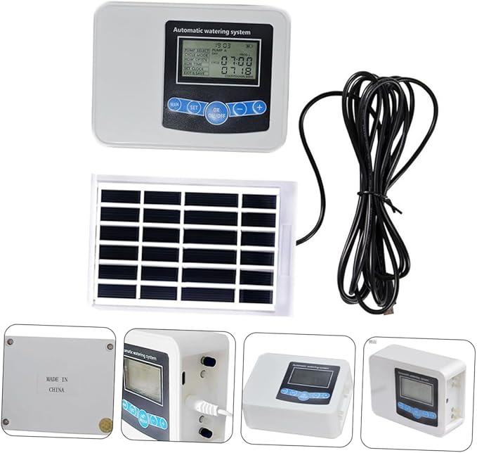 Mipcase Dual Pump Watering Timer for Balcony Garden Automatic Irrigation Controller Adjustable Settings Waterproof Design and Easy Installation
