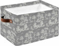 Tiger Leopard Storage Bins Cubes Waterproof Cloth Storage Basket, Grey Rustic Forest Trees Farmhouse Animals Foldable Storage Bags for Shelf Closet Clothes Organizers with Handles 15x11x9.5 in 1PCS