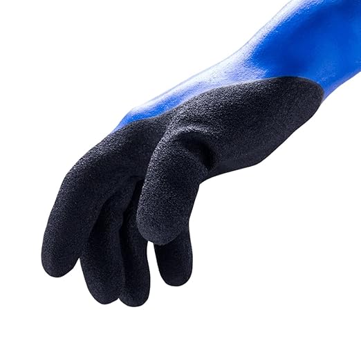 HexArmor Helix 3070 Water-Resistant Work Gloves – 360° Latex Coating, 18-Gauge Breathable Shell, High-Grip Wrinkle Rubber Palm, Cut & Abrasion Resistant, Ideal for Wet Concrete & Masonry | XX-Large