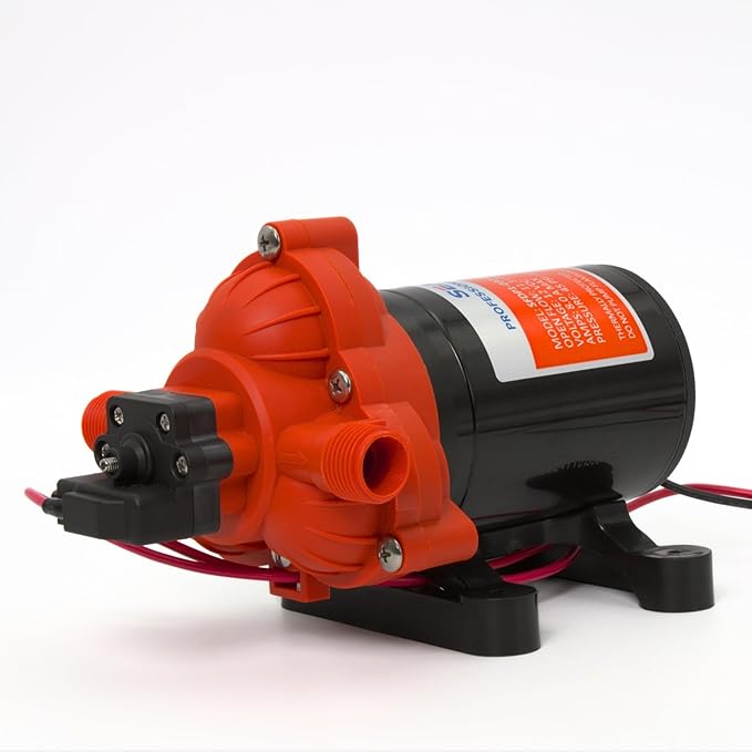 SEAFLO 33 Series DC Diaphragm Pump – 4-Year Warranty! 12V, 3.0 GPM, 45 PSI, Self-Priming, Run Dry Safe, Built-In Pressure Switch | Ideal for Marine, RV, and Water Systems