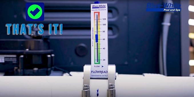 Blue-White FLOWREAD® R-325, 30-150 GPM, Acrylic Flow Meter for 2.50" ID Pipe, accurate flow rate measurement for residential swimming pools